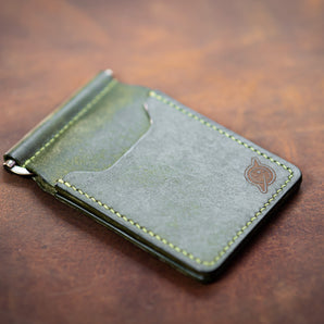 Leather Minimalist Wallet Money Clip & Card Holder